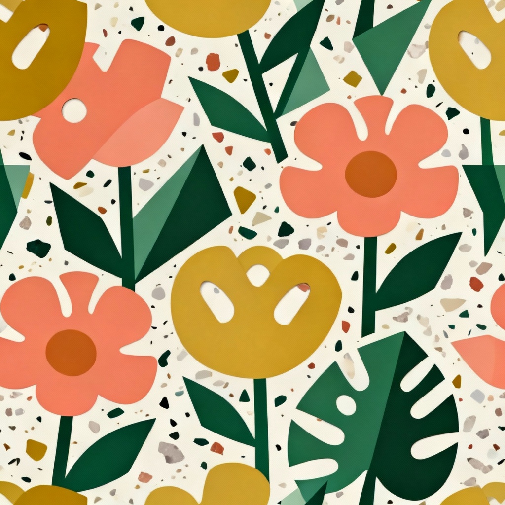 AI modern abstract floral background with geometric petals