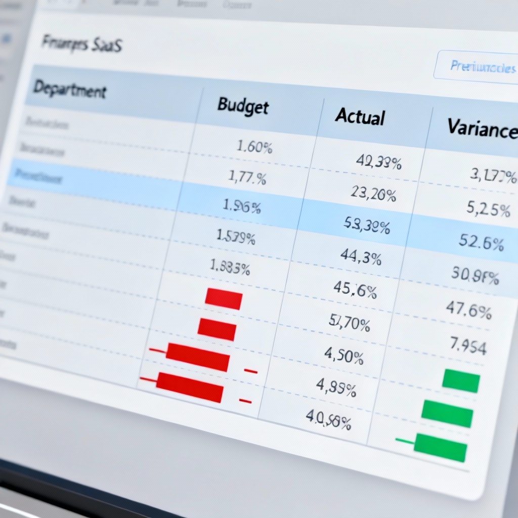 AI Finance Budget vs Actuals Table