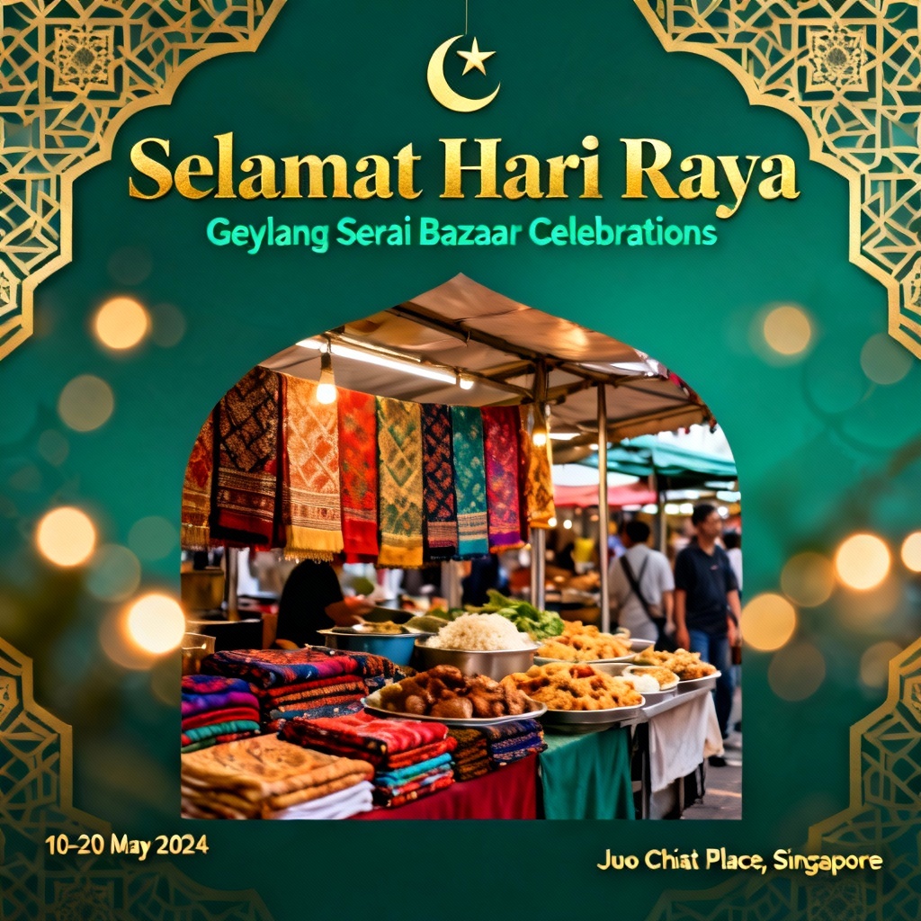 AI Hari Raya Singapore market festival artwork
