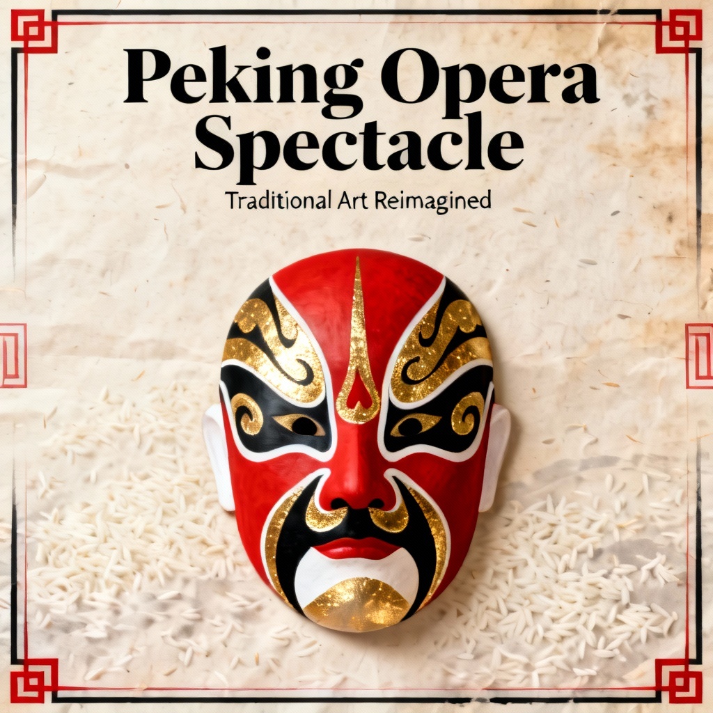 AI Peking Opera poster with Jing mask