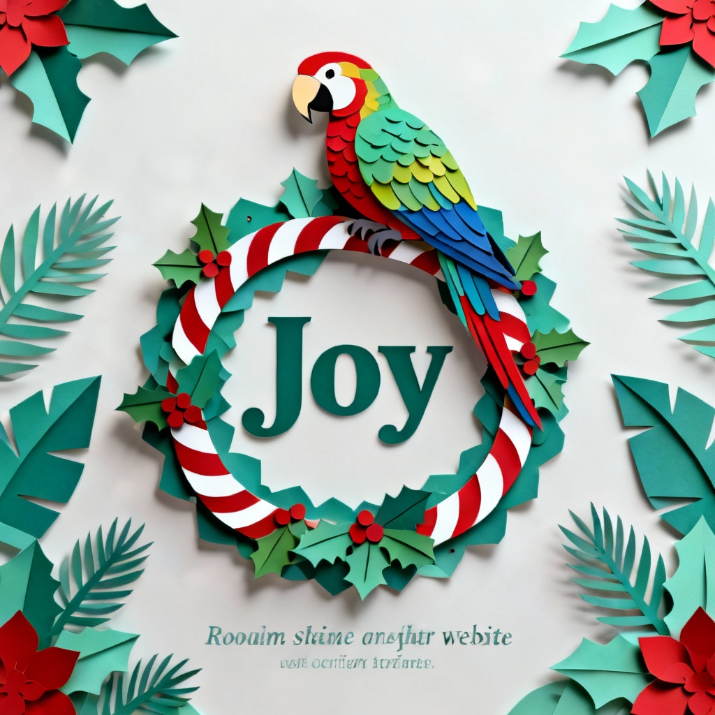 AI Parrot Christmas Poster With Candy Cane