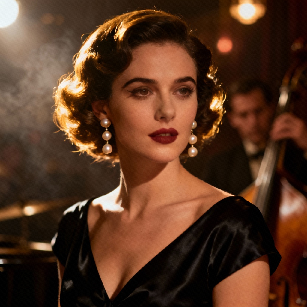 AI soulmate in a vintage jazz club scene