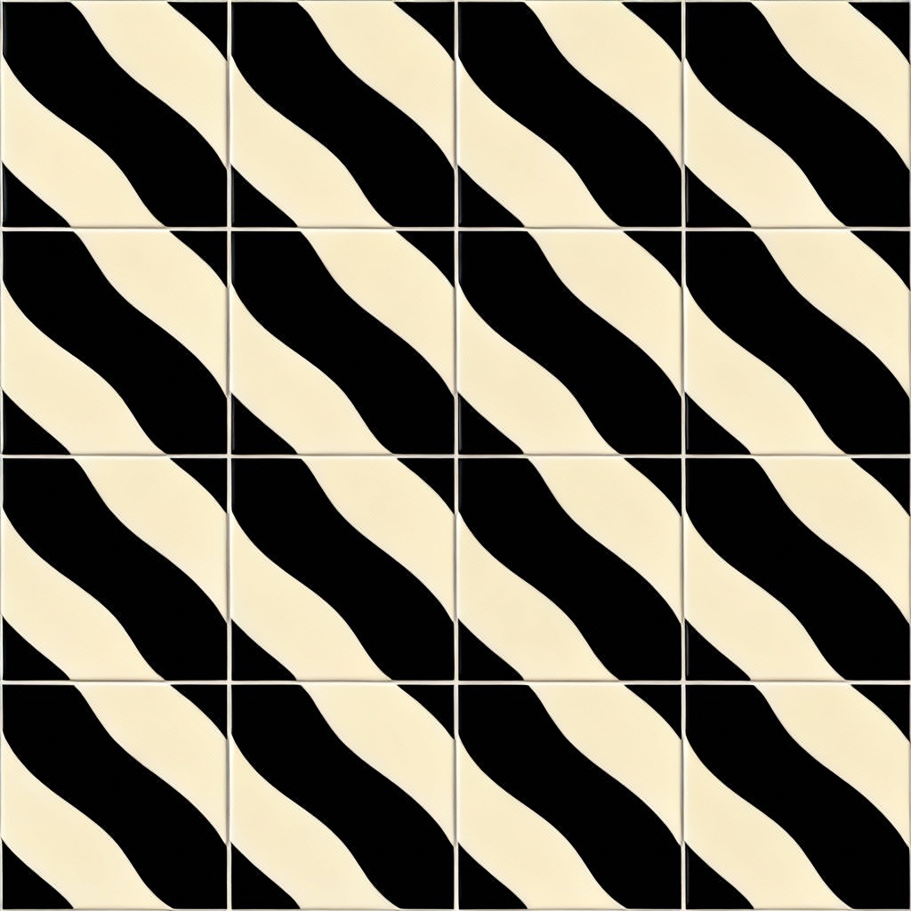 Wavy stripe seamless pattern in two-tone palette