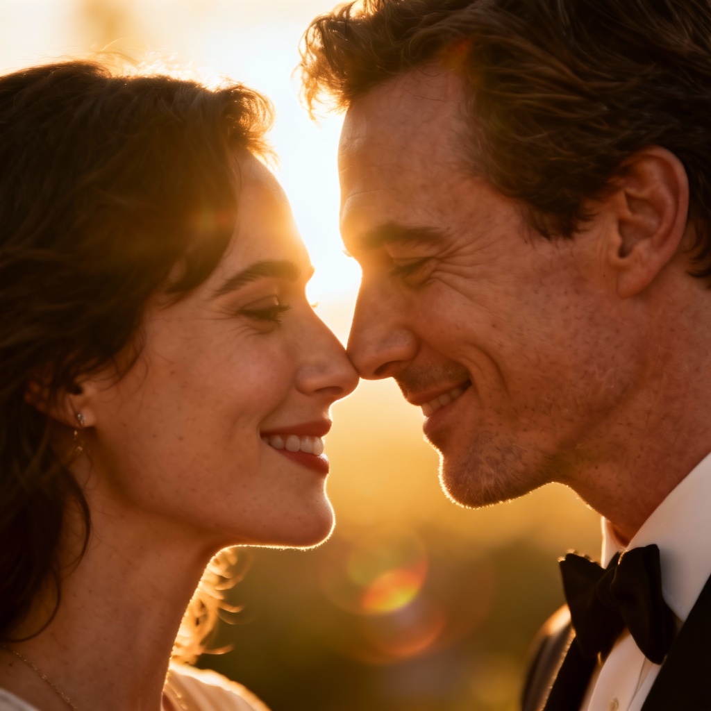 AI sexy couple close-up with romantic chemistry