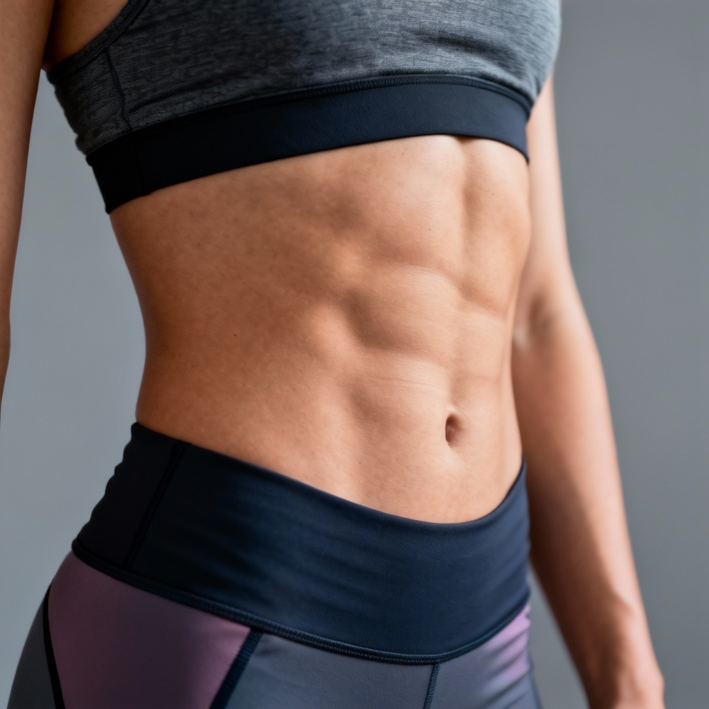 AI-generated fitness abdomen image in sportswear