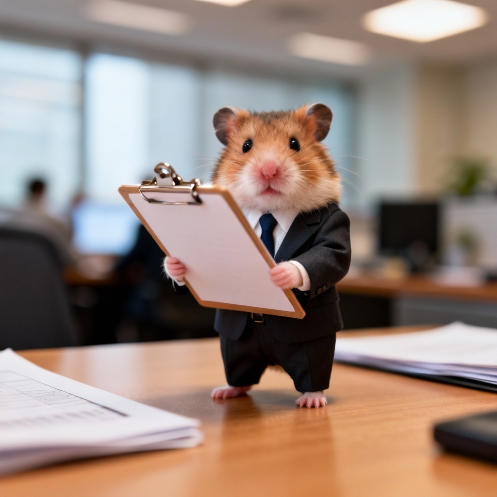 AI hamster job interview setup