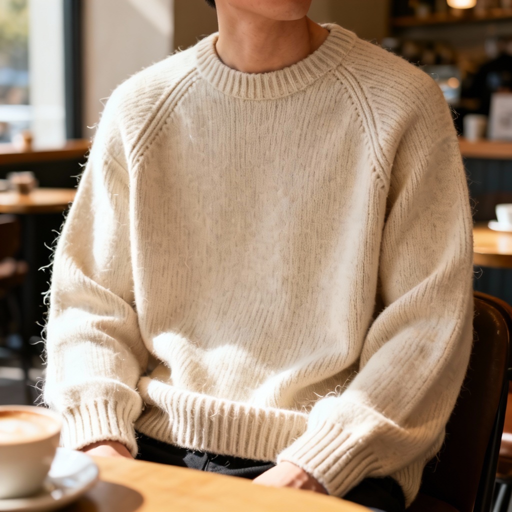 AI fisherman rib knit sweater