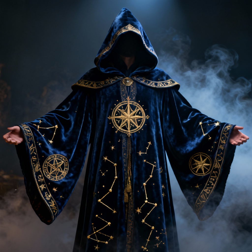 AI Wizard Robe with Embroidered Sigils