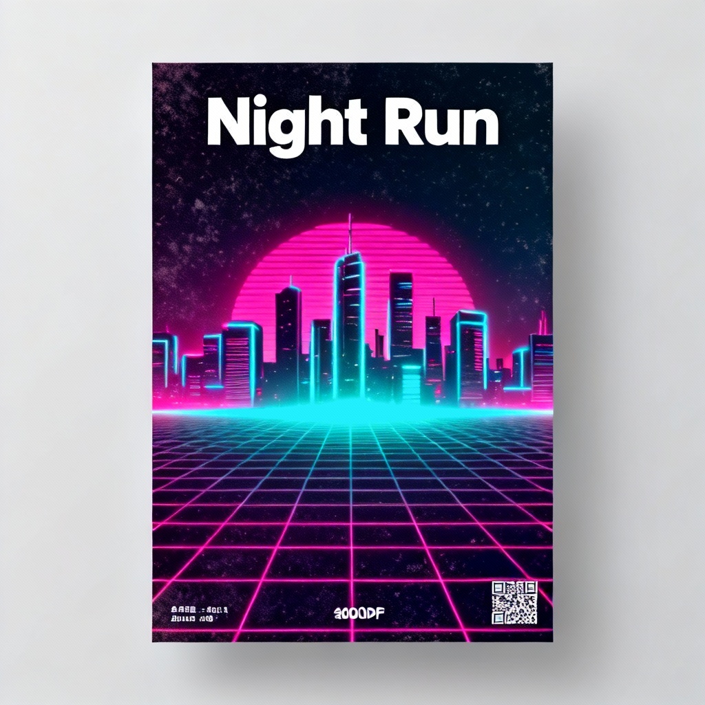 AI poster design synthwave neon concert flyer
