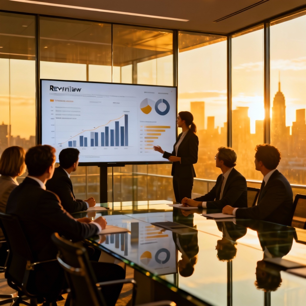 AI office boardroom meeting with executives