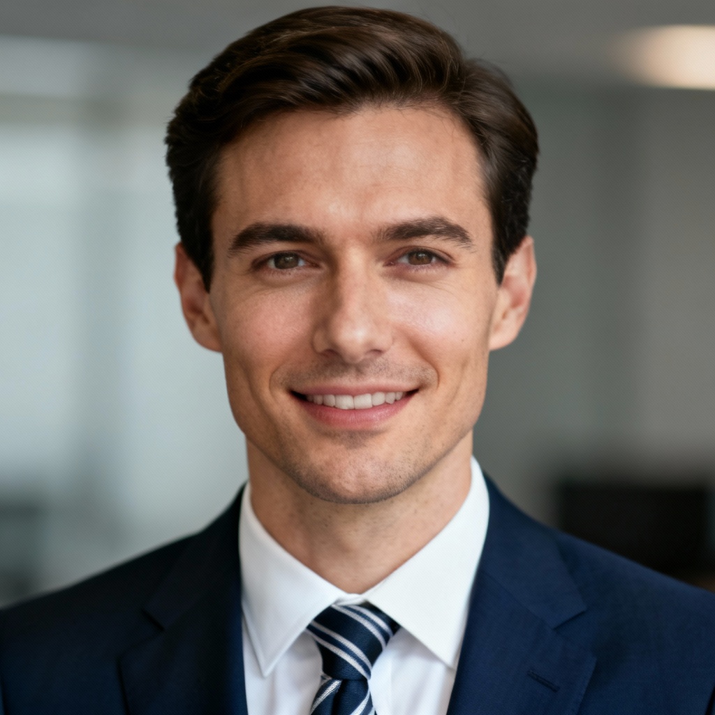 AI Navy Power Suit Headshot