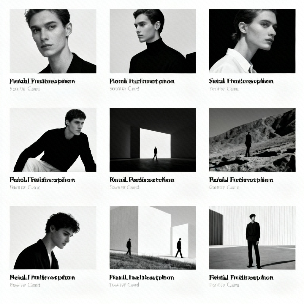 AI minimal grid portfolio gallery