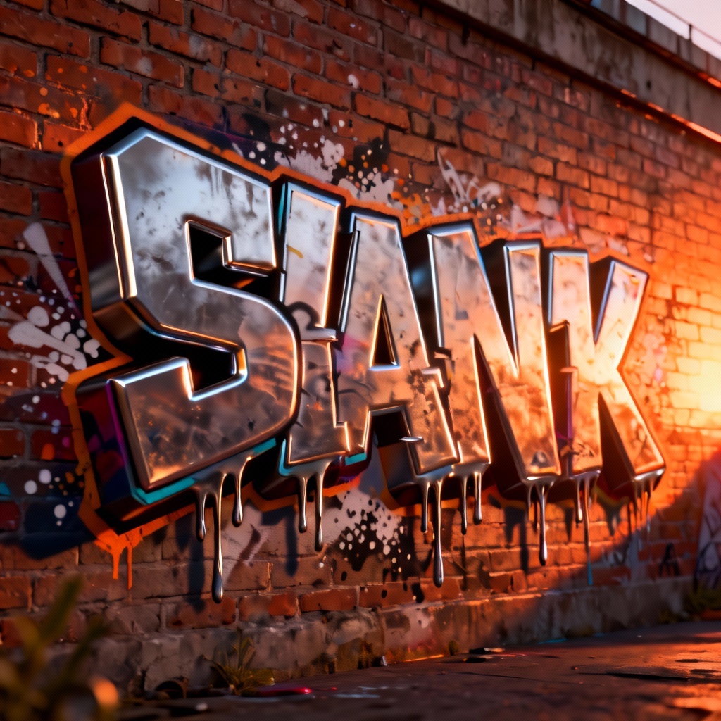 AI 3D extruded graffiti piece with shadows