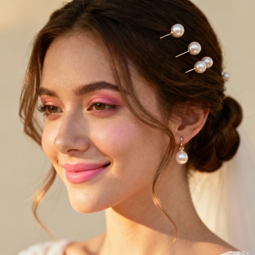 AI elegant wedding low bun hairstyle