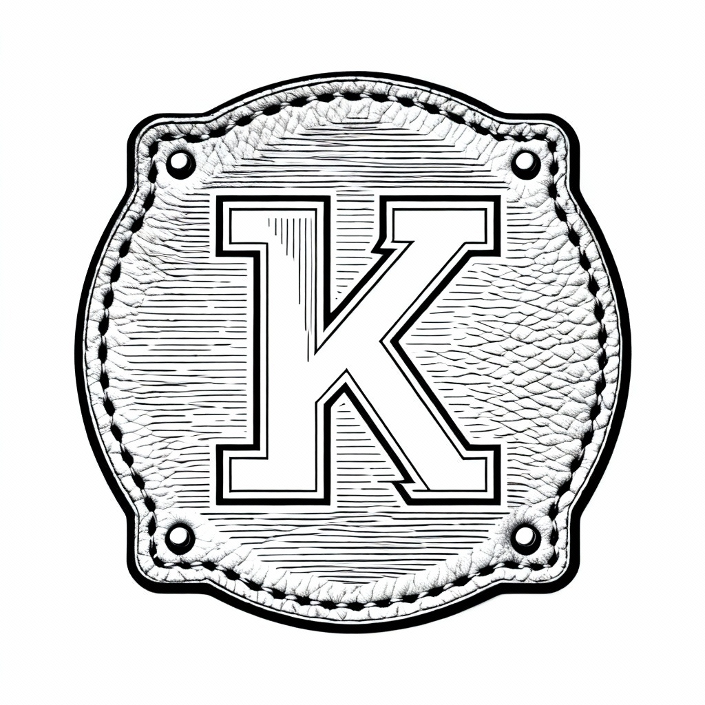 AI leather engraving logo optimized for patch emboss