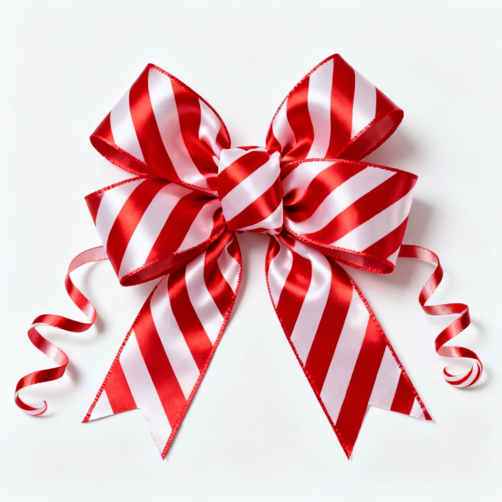 AI candy cane stripe Christmas bow design