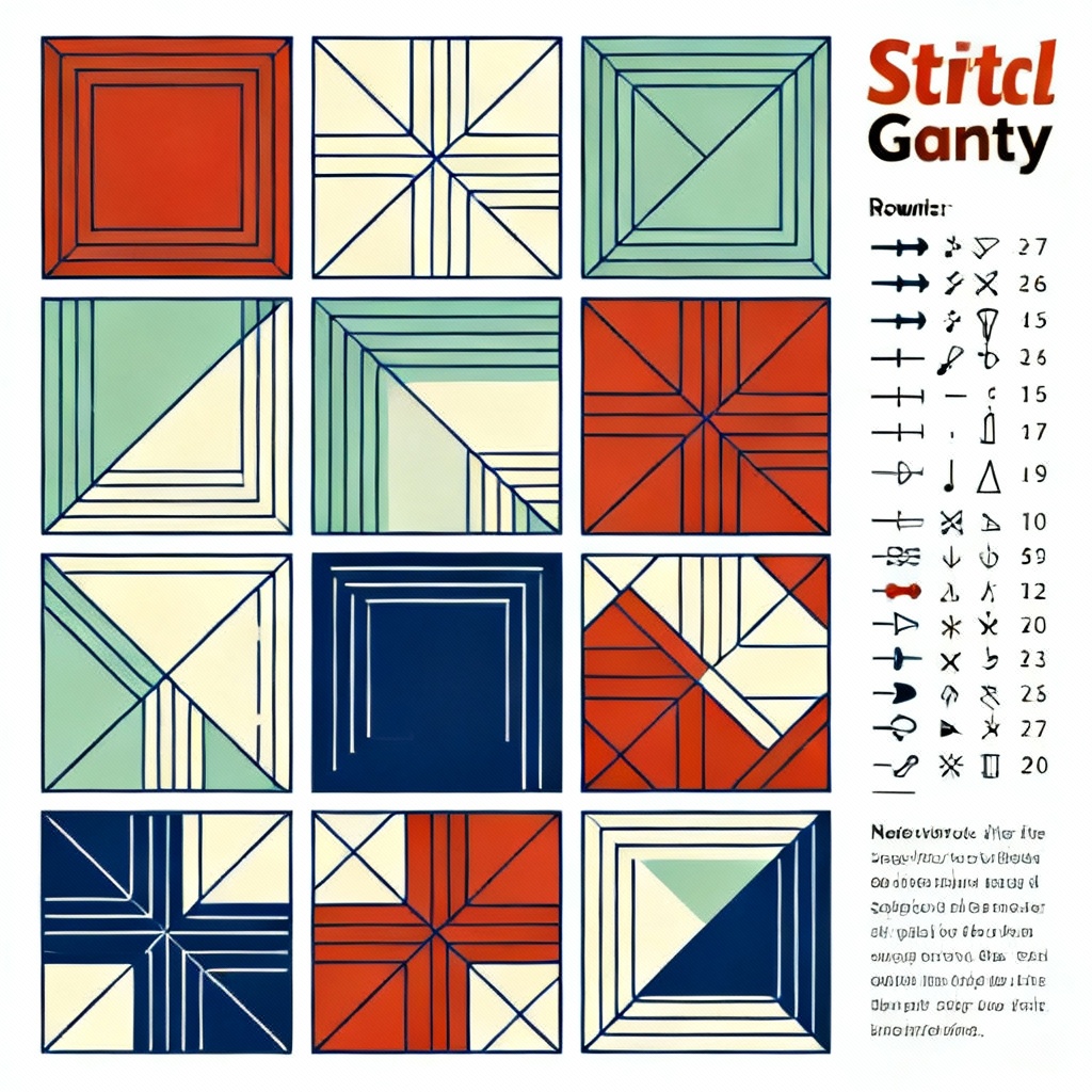 AI modern granny square crochet color palette and layout