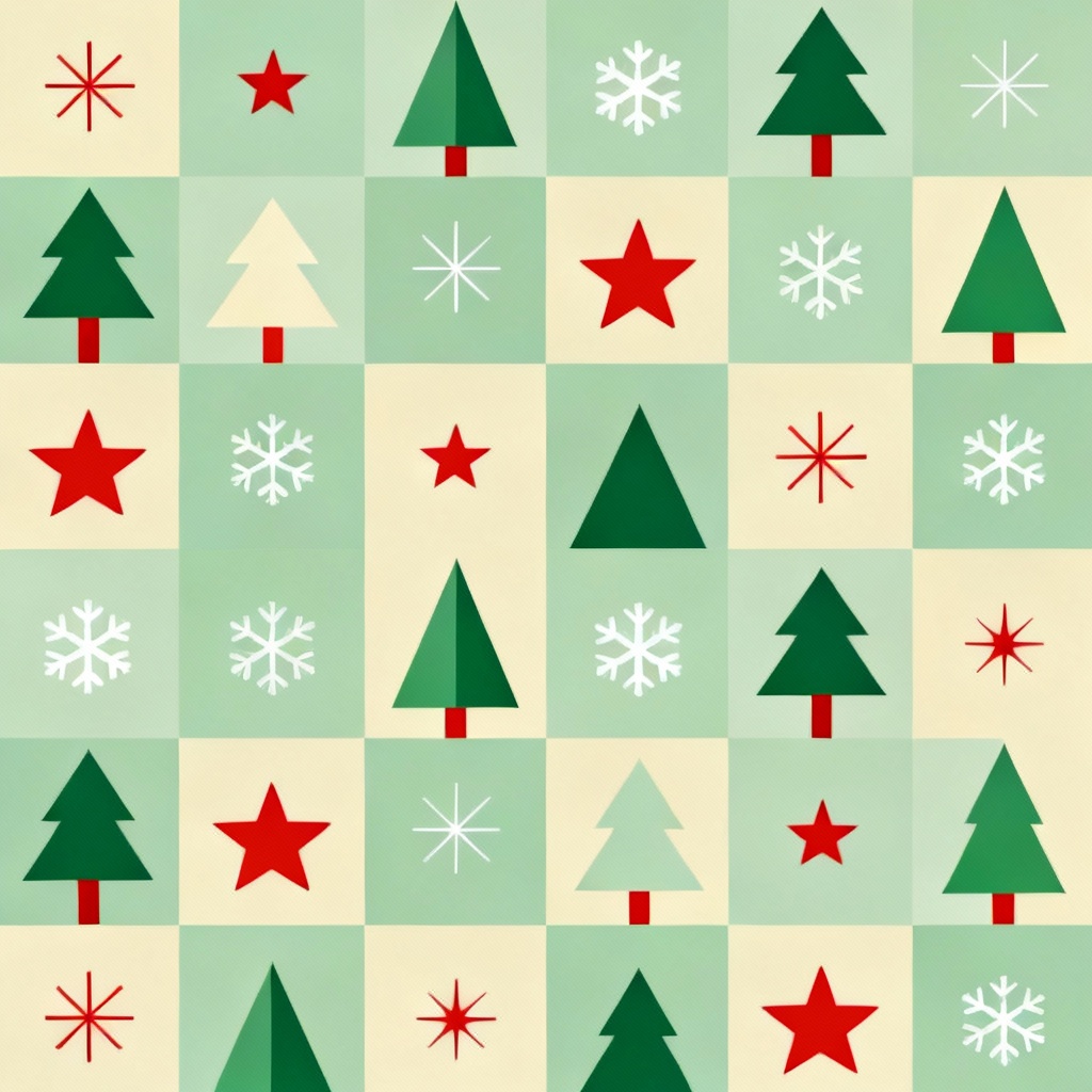 AI minimalist Christmas tree seamless pattern wallpaper