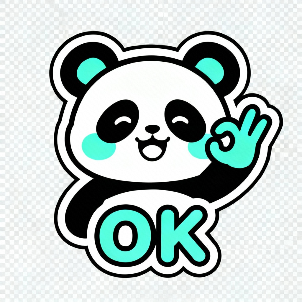AI LINE sticker panda with OK hand sign