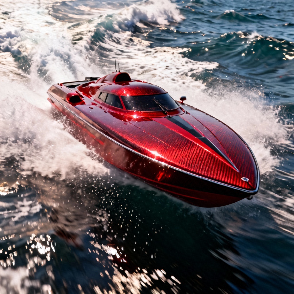 AI racing speedboat action shot