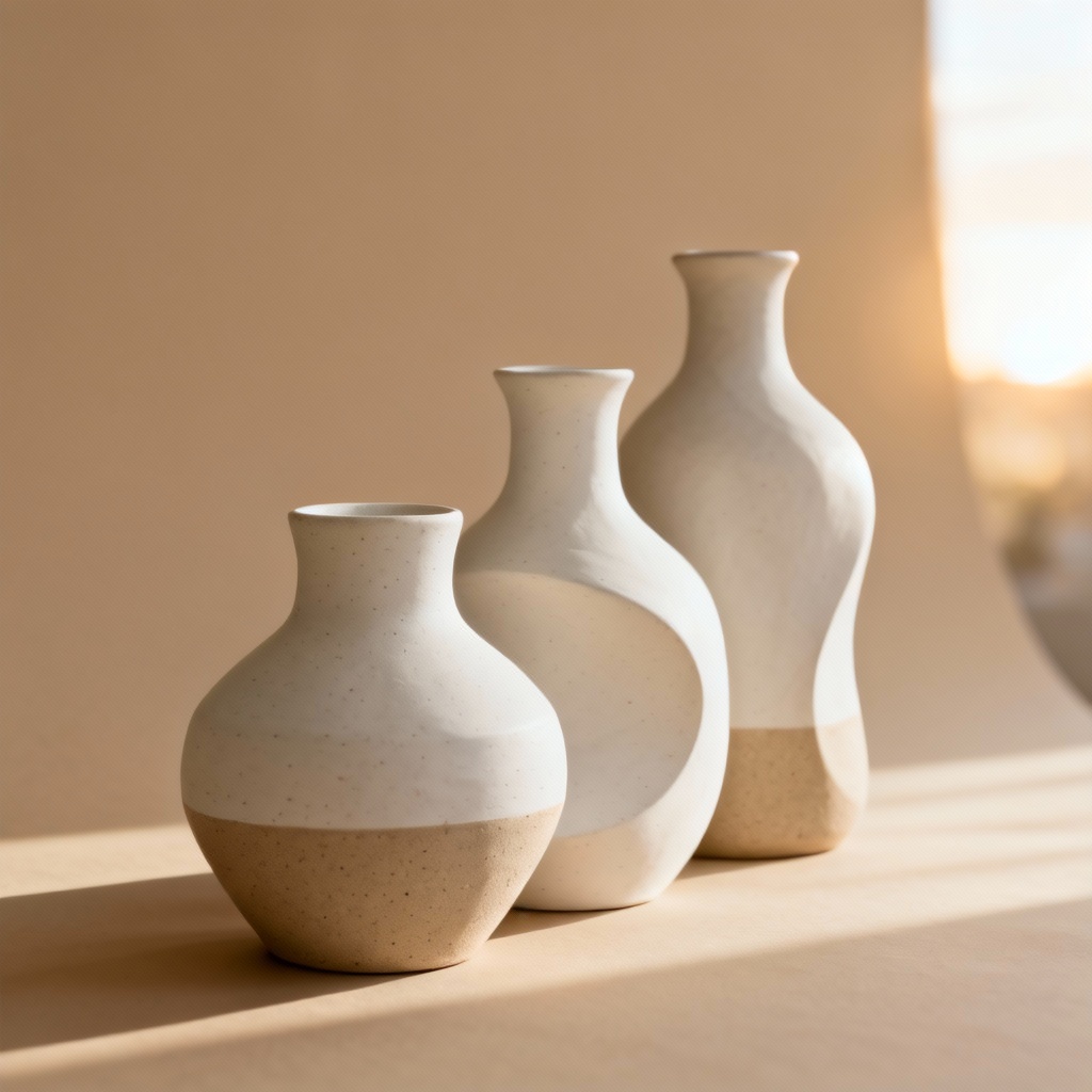 AI-generated Scandinavian ceramic vases product render