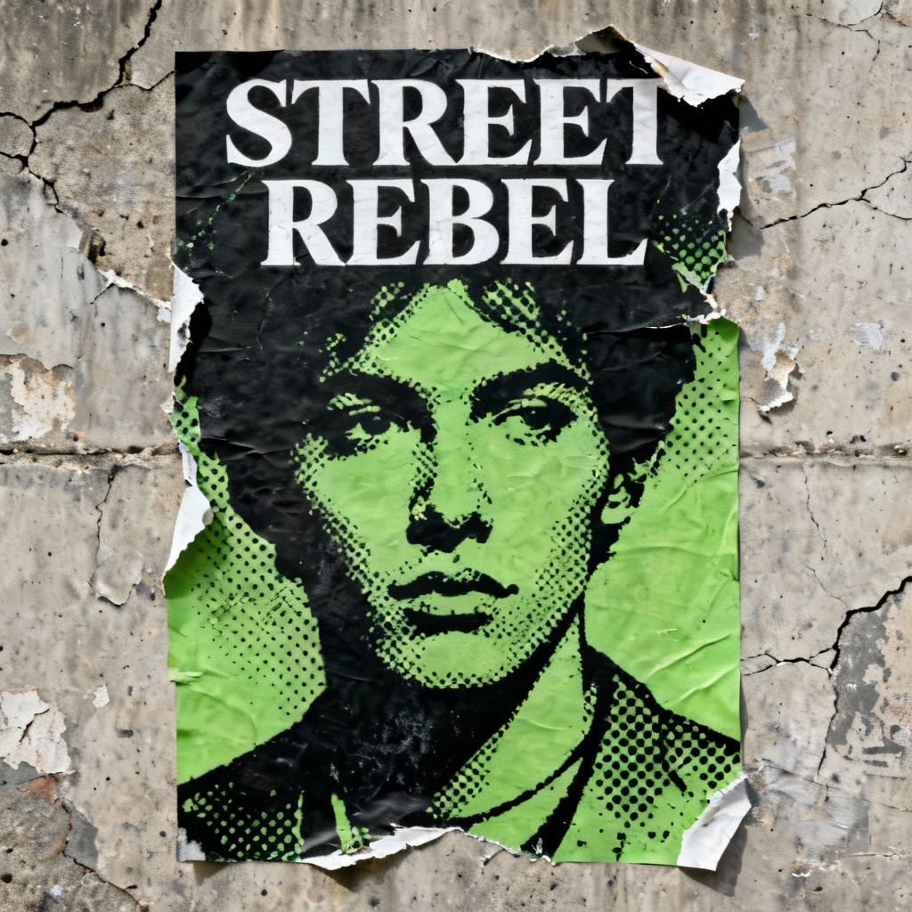 AI stencil graffiti poster with protest theme