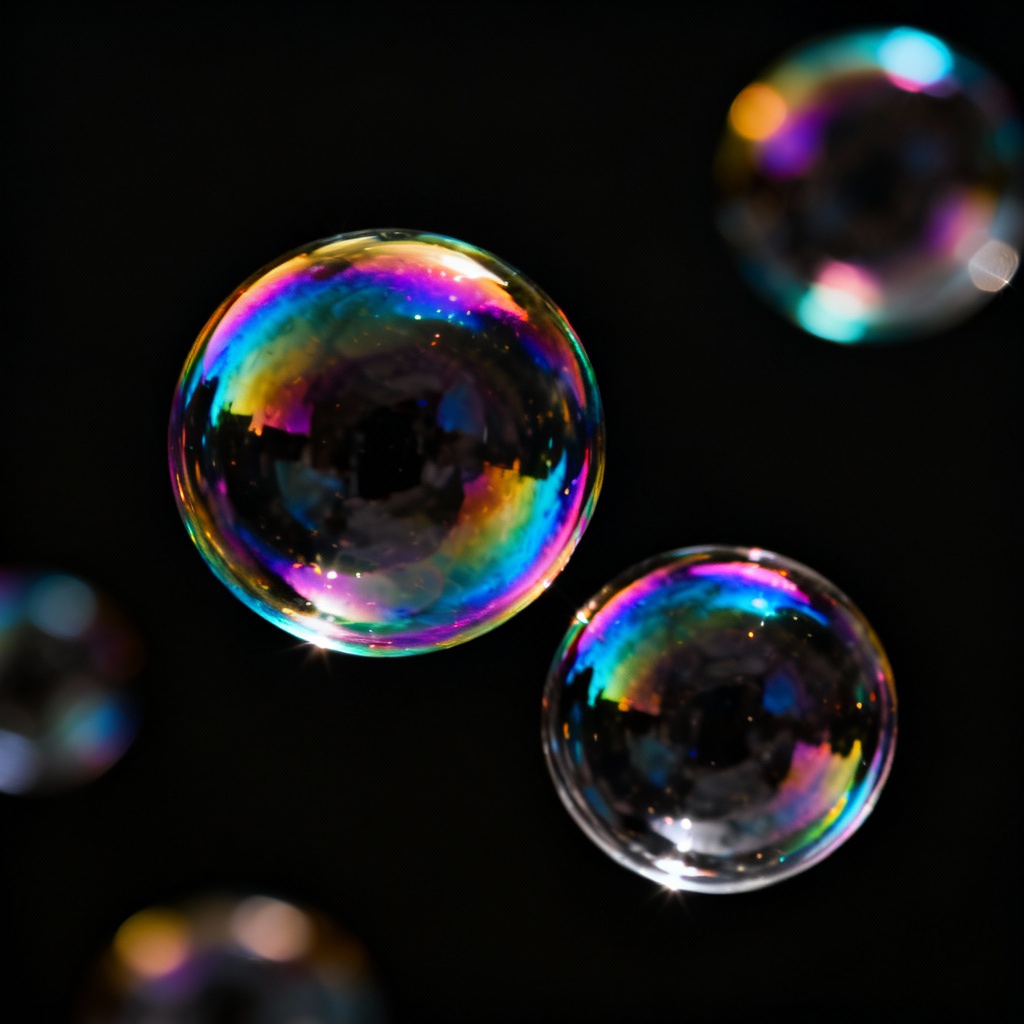 AI dark studio soap bubble overlay for photography