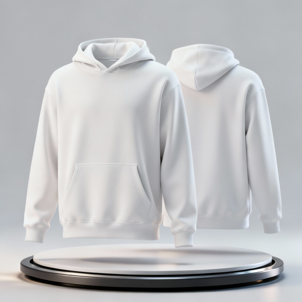 3D hoodie mockup render front and back