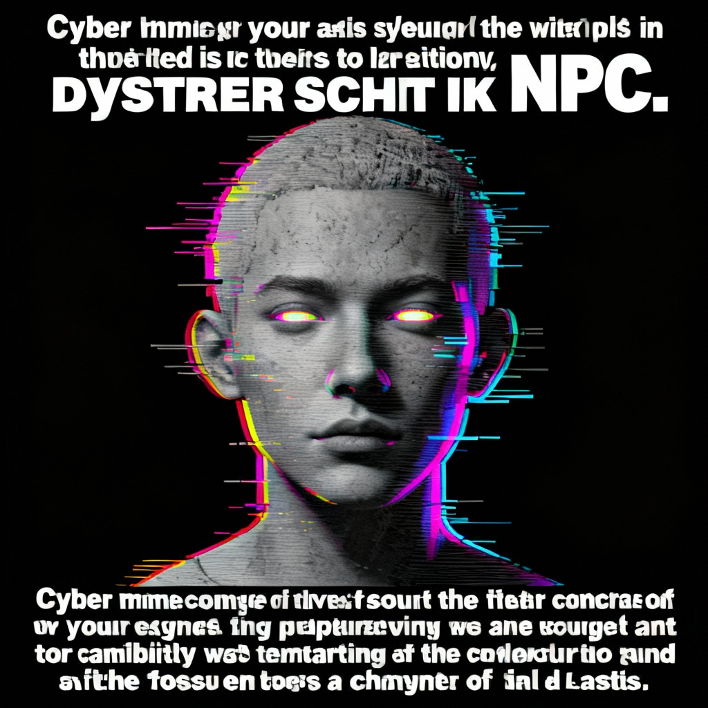 AI glitch NPC meme with RGB error effect