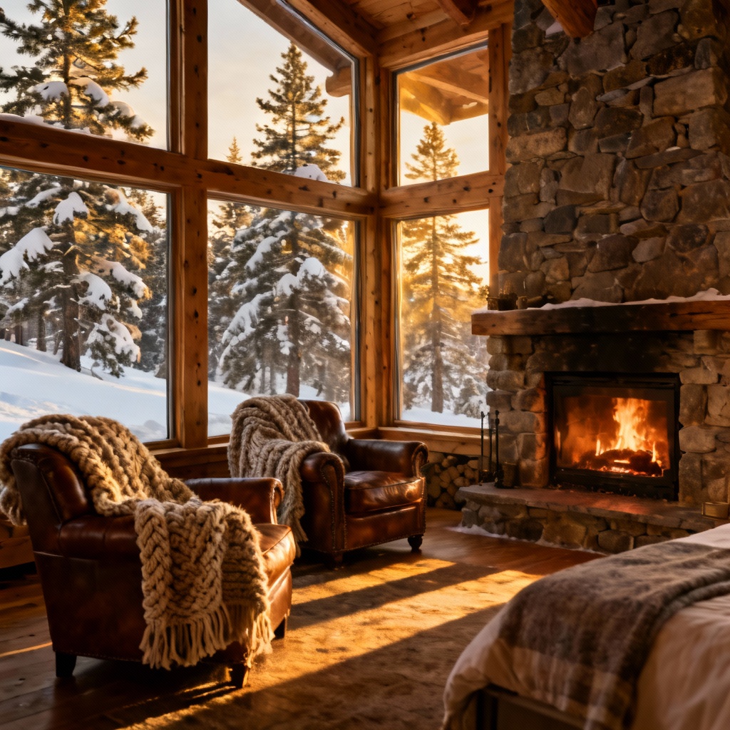 AI Mountain Hotel Suite With Fireplace