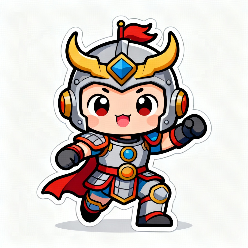 Chibi-style mascot hero in SFW aesthetic