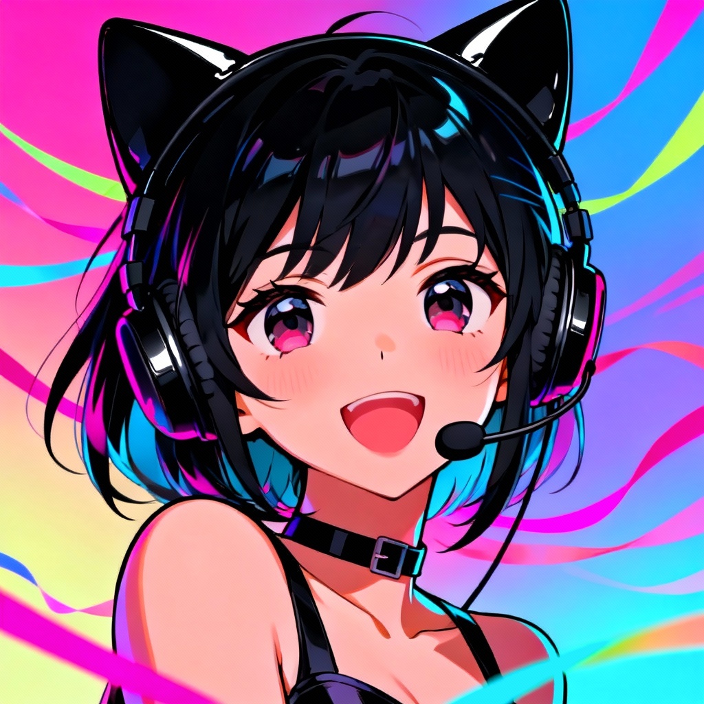 Anime catgirl streamer avatar