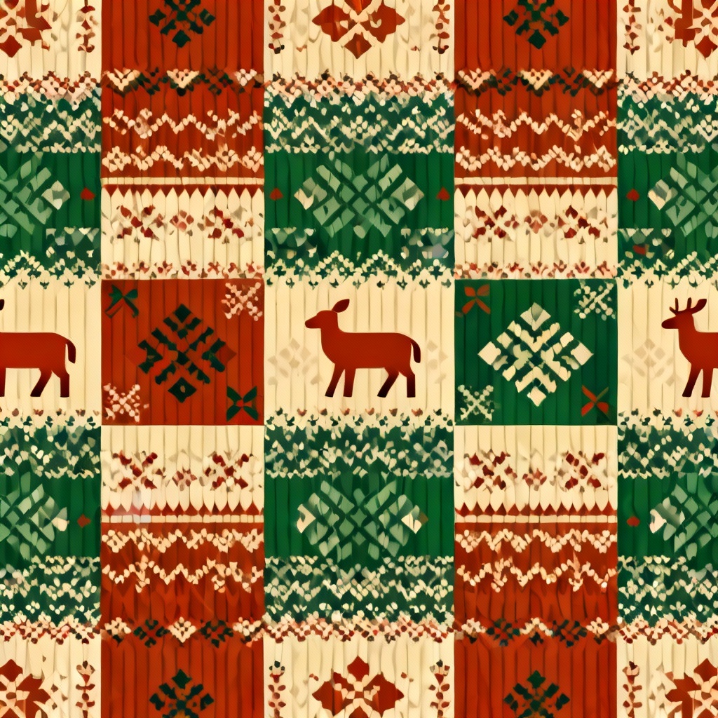 Fair Isle wool knit pattern with warm color palette