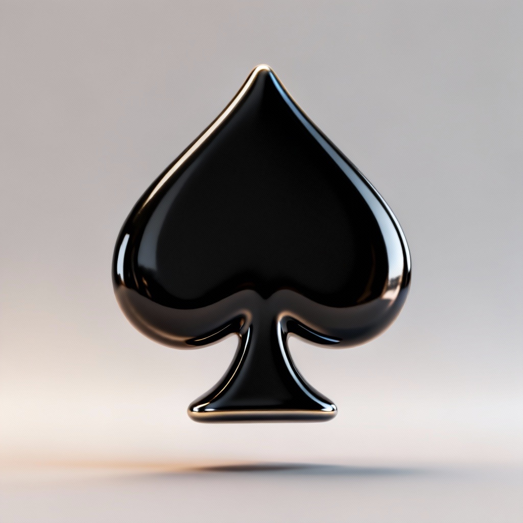 AI 3D glossy spade badge