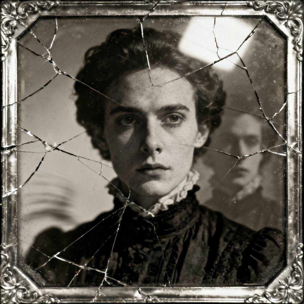 AI creepy victorian haunted portrait with daguerreotype look