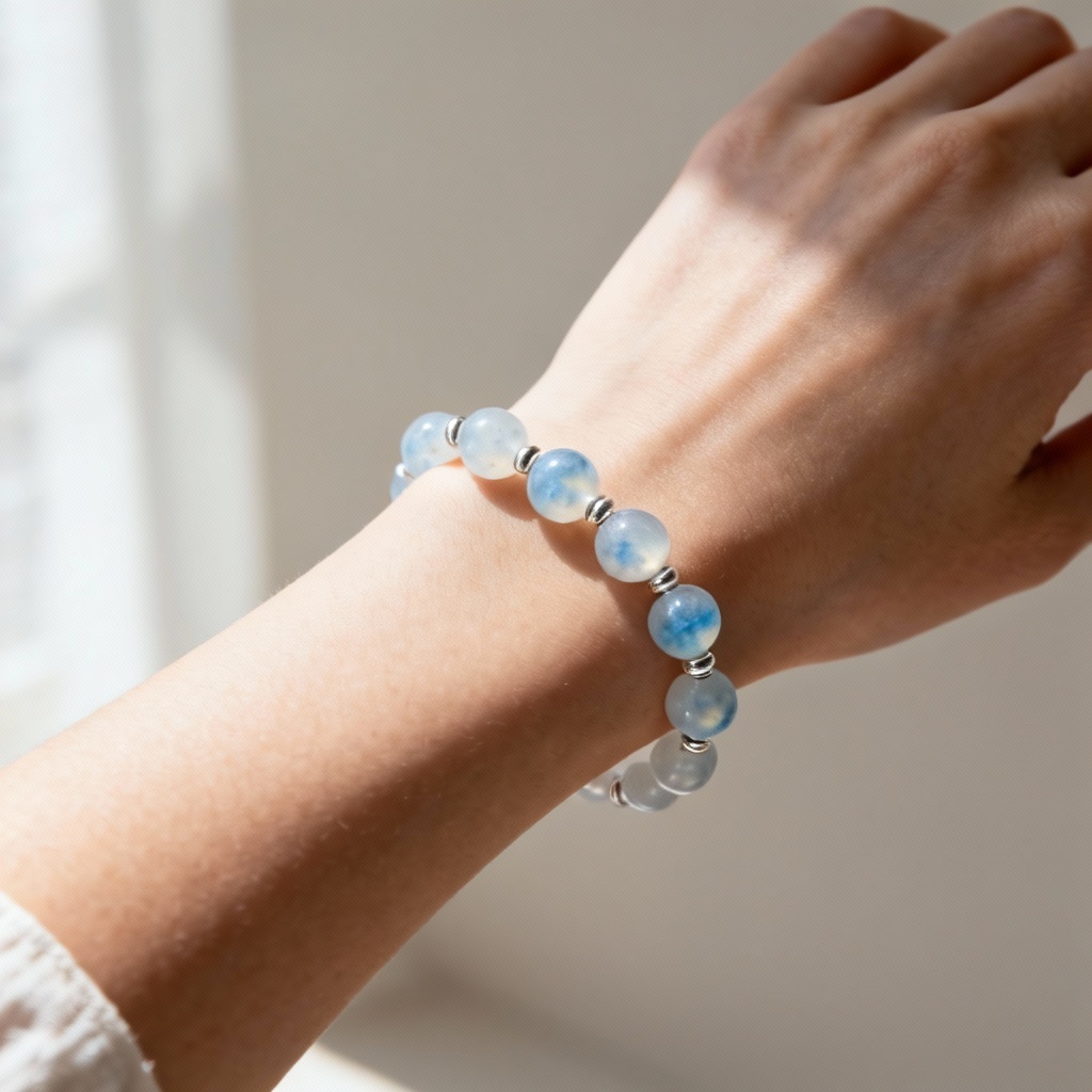 AI moonstone crystal bracelet minimalist style