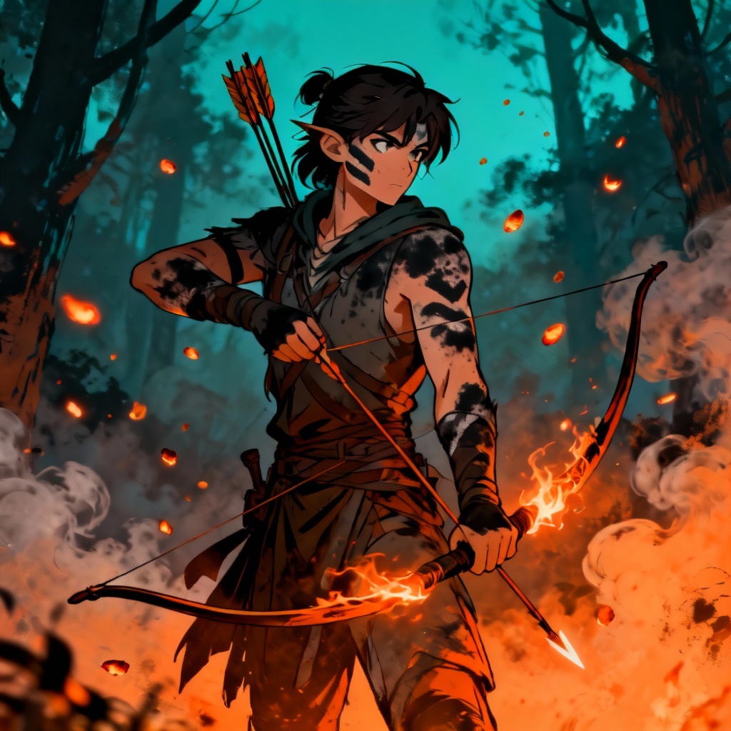 AI ash and flame huntress