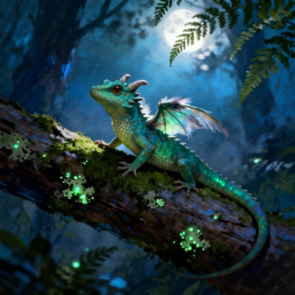 AI fantasy gecko dragon illustration