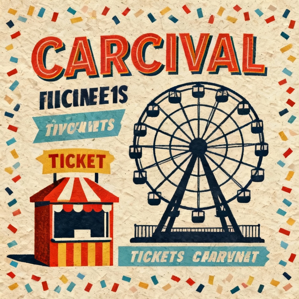 AI vintage carnival poster graphic