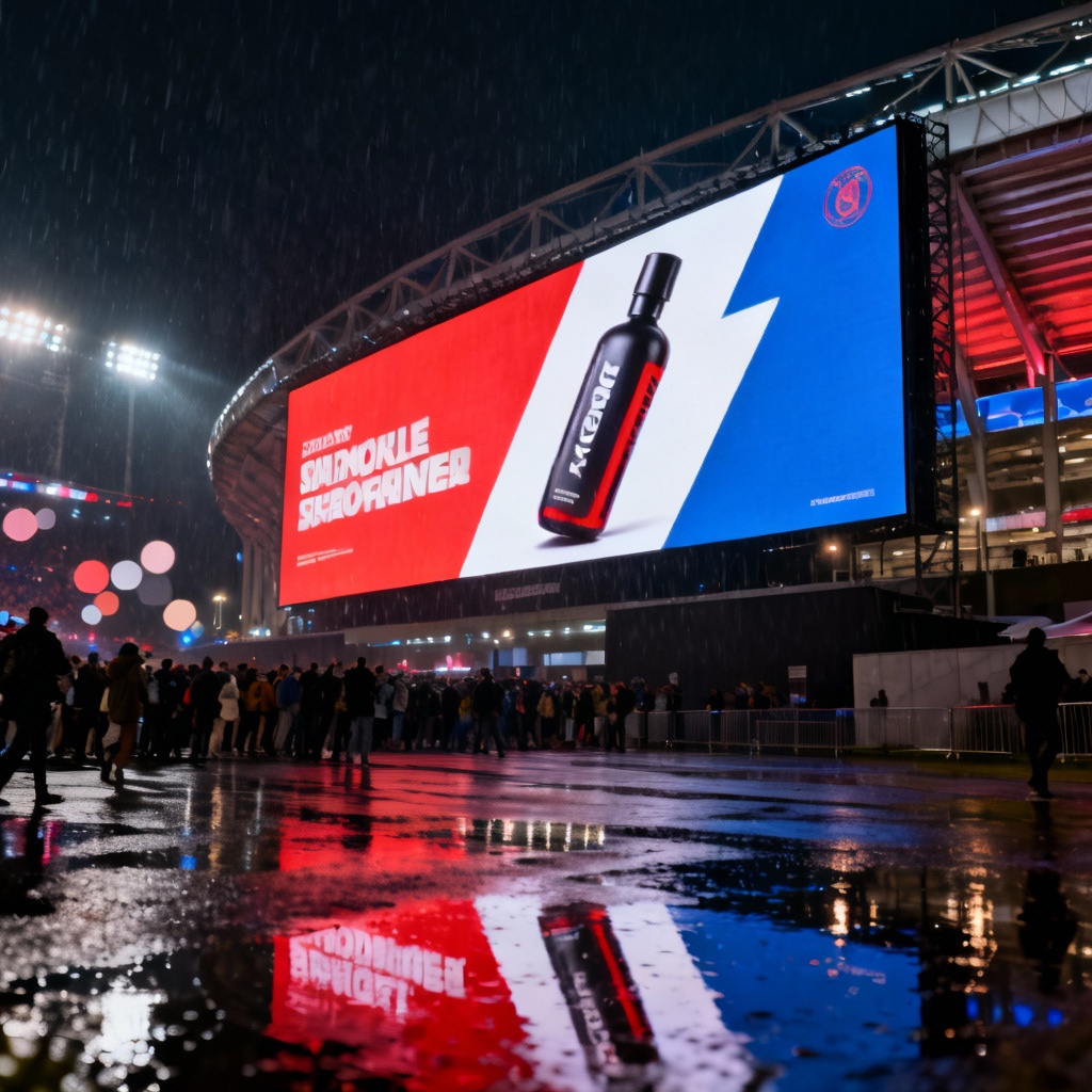 AI stadium mega billboard for product launch
