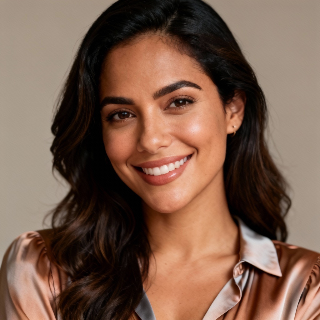 AI Latina studio portrait with soft lighting