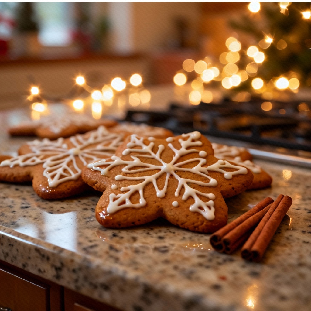 AI Gingerbread cookies with festive baking vibe