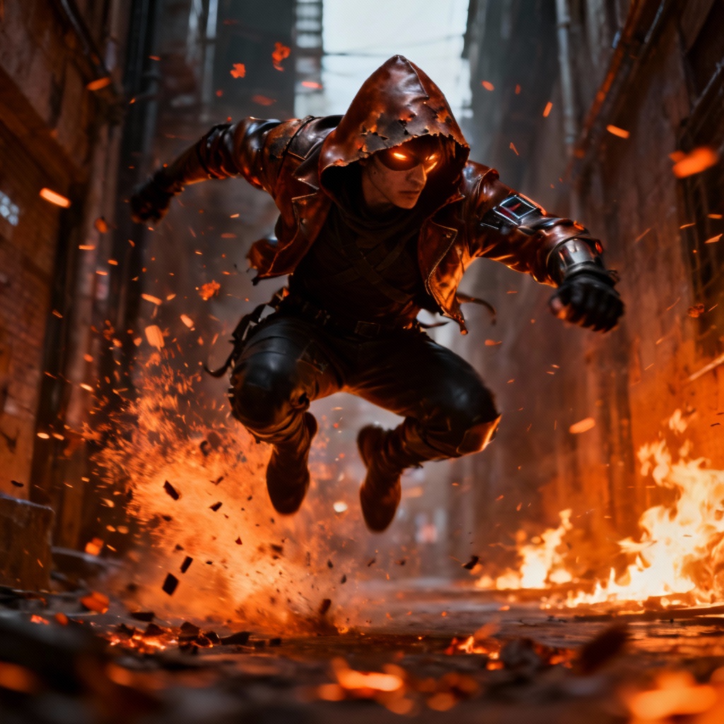 AI molten rogue action scene