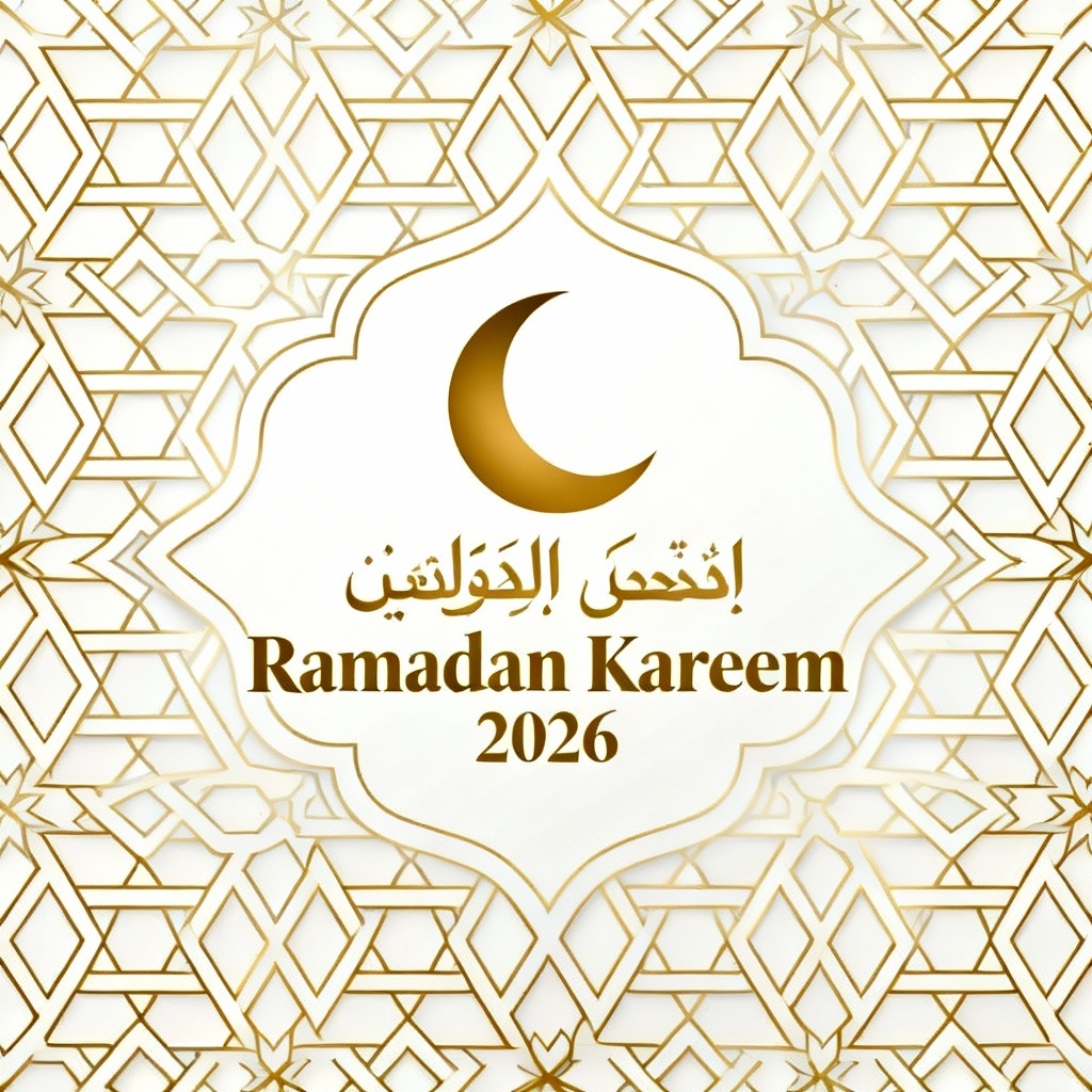 AI Islamic geometric pattern Ramadan 2026 card