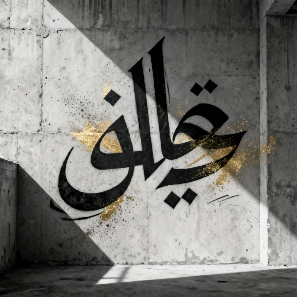 AI calligraffiti blackletter on concrete