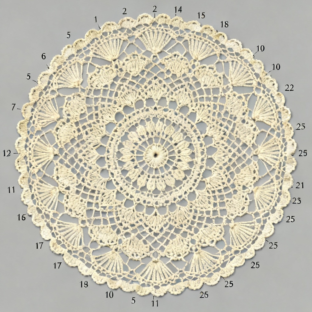 AI lace doily crochet mandala round chart