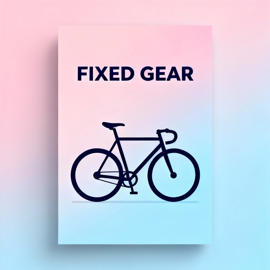 AI fixed-gear bike minimalist poster design
