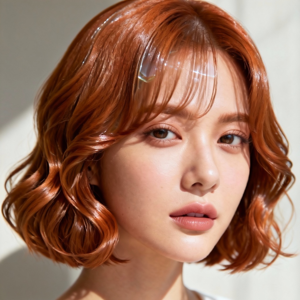 AI Copper Wave Bob Hairstyle