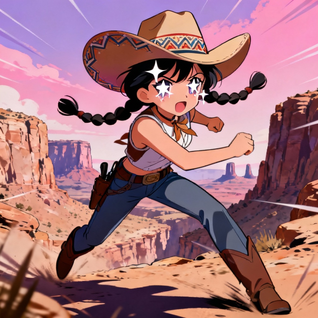 AI anime cowgirl character