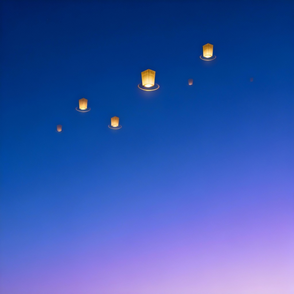 AI minimalist lantern sky wallpaper background